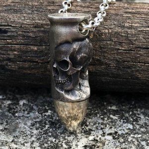 Cross and Skull Bullet Pendant